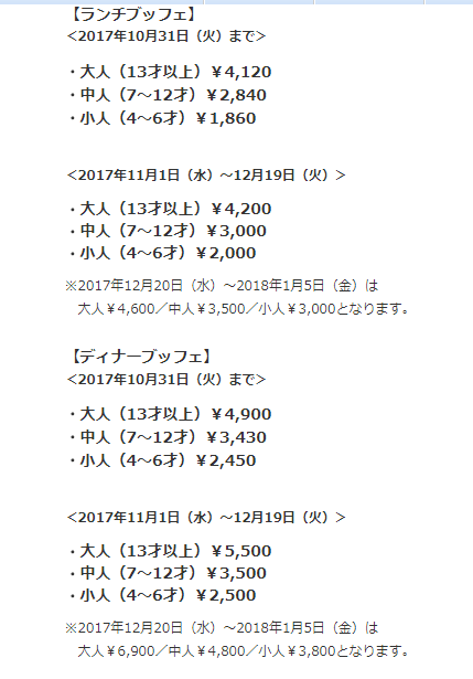 シェフミッキー 料金